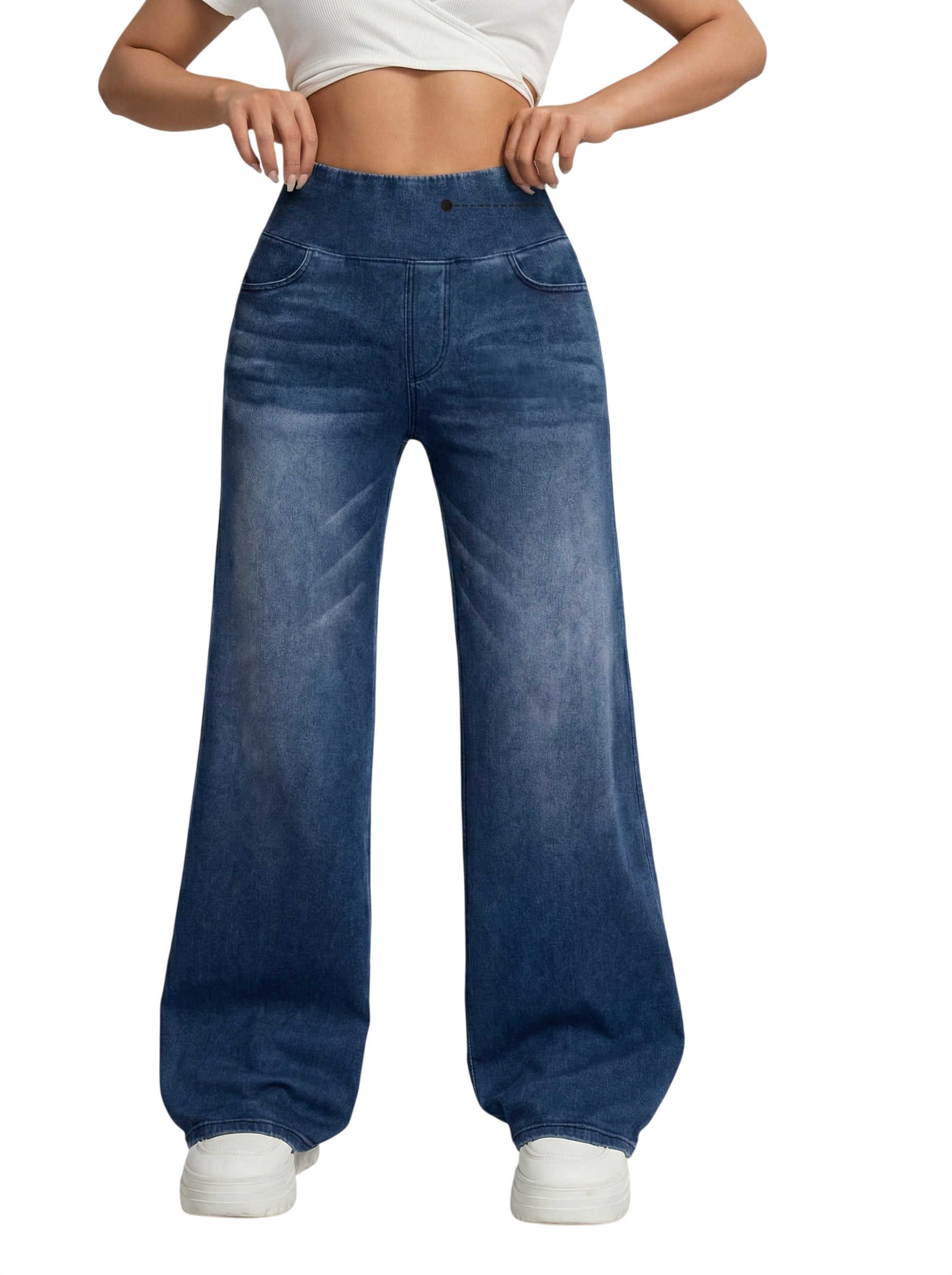 Pantalon large avec contrôle du ventre