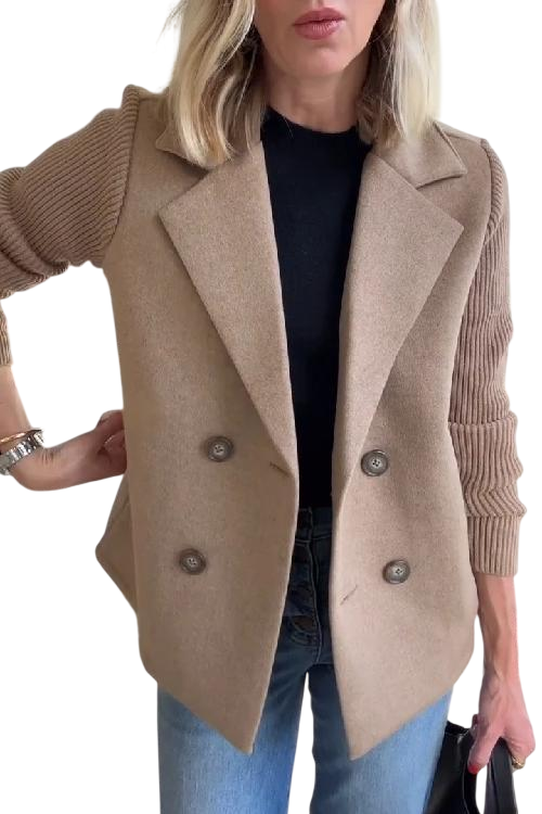 Elena™ | Manteau de printemps rayonnant avec manches en tricot