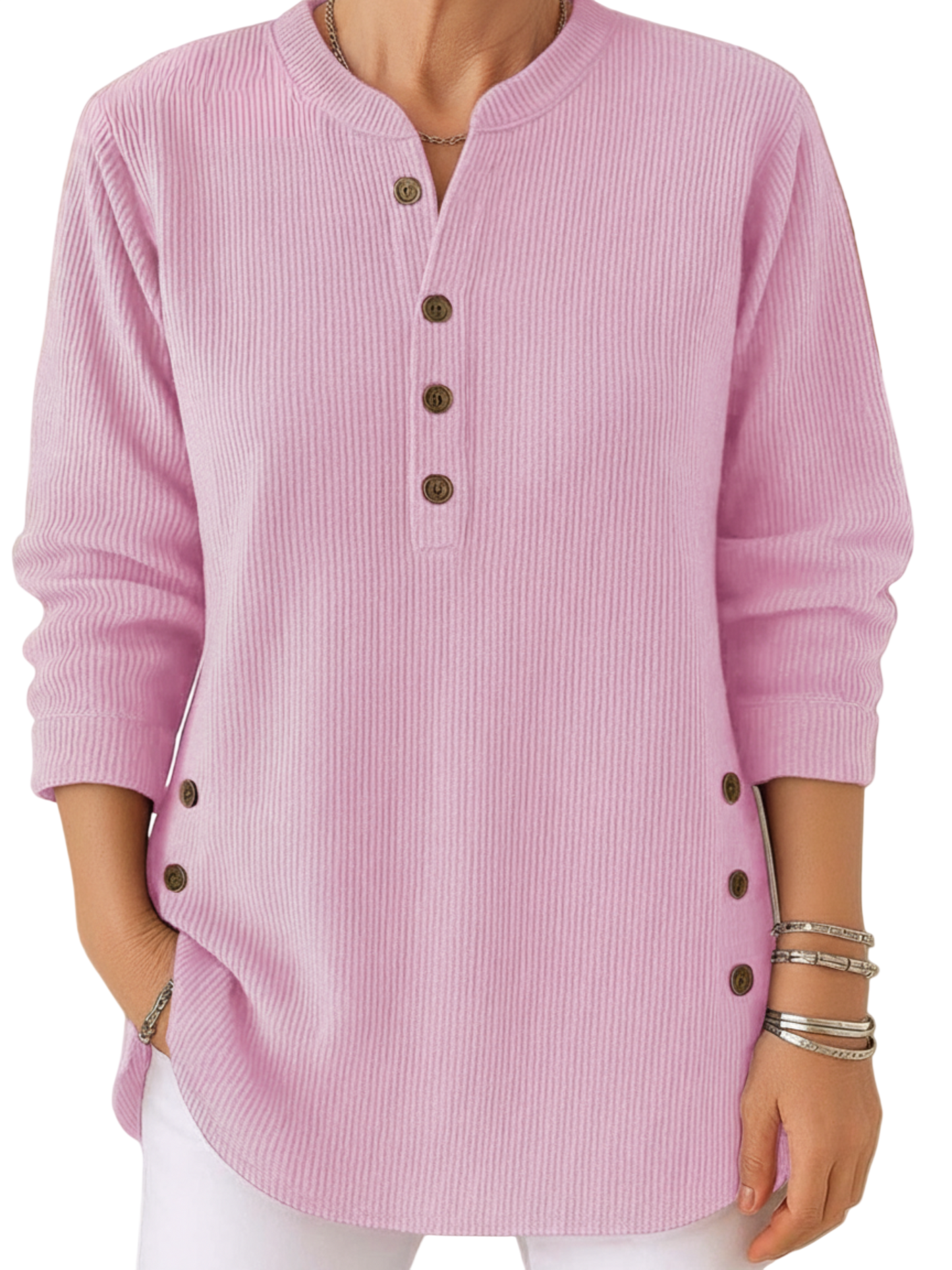 Harperly – Long Sleeve Solid Knit Sweater