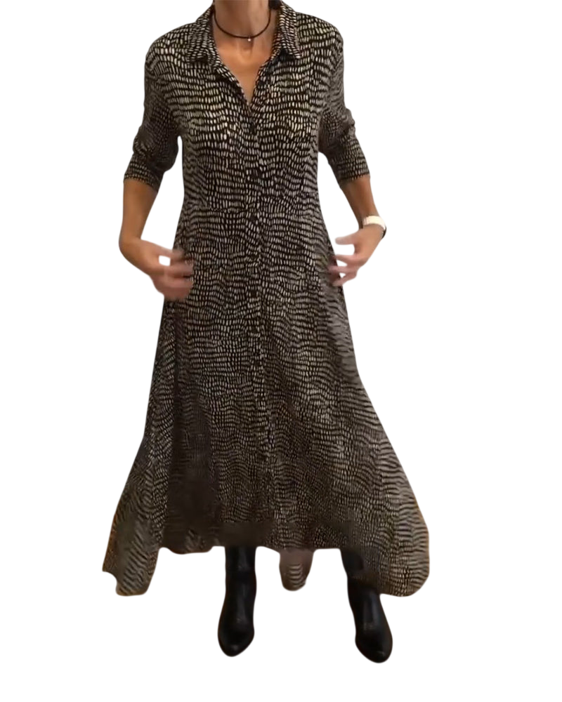 Emmy - Robe longue boutonnée décontractée