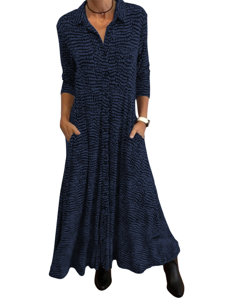 Emmy - Robe longue boutonnée décontractée