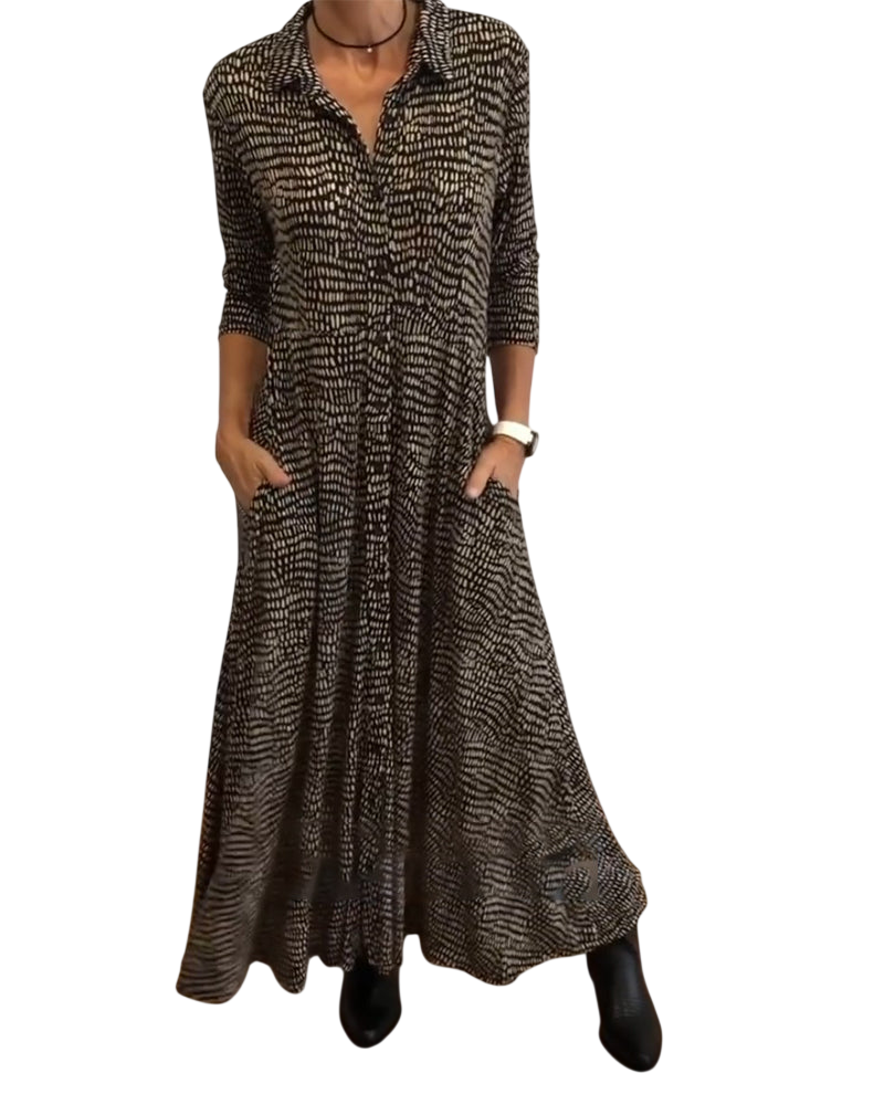 Emmy - Robe longue boutonnée décontractée
