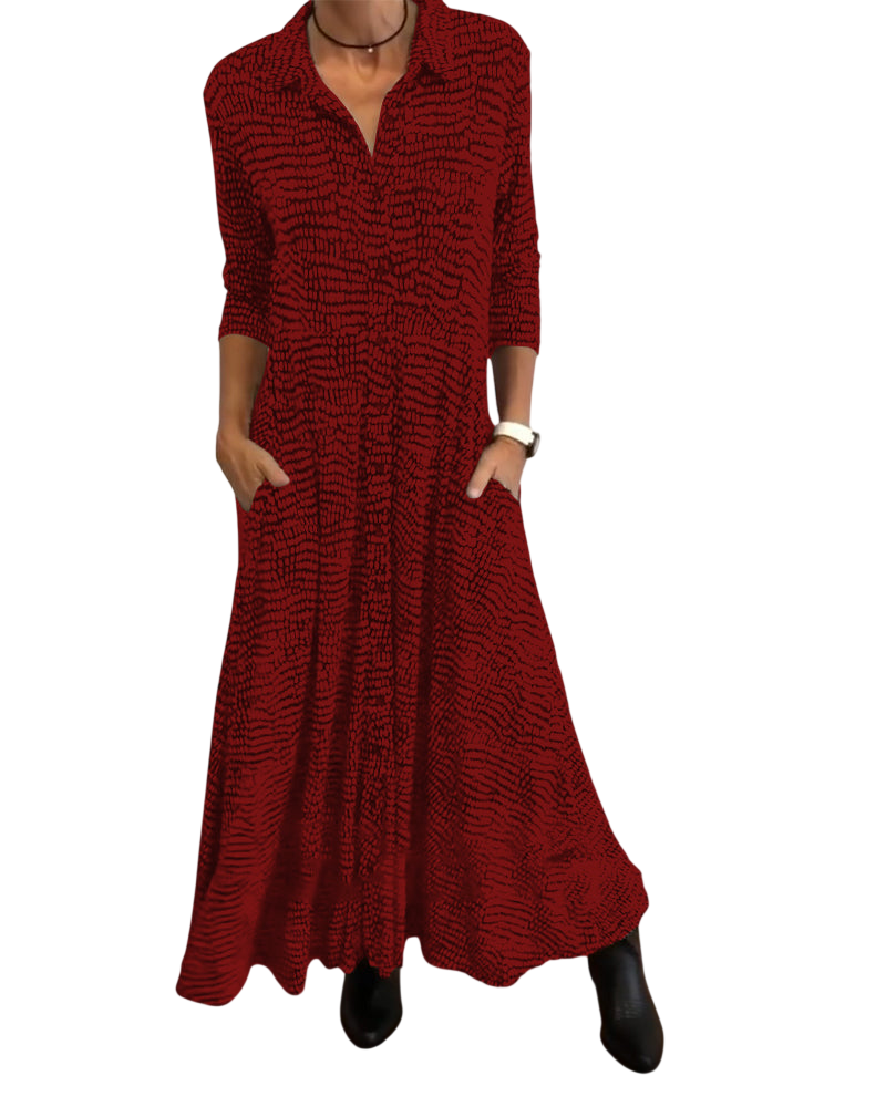 Emmy - Robe longue boutonnée décontractée