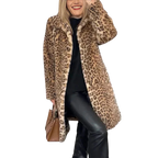 Susana - Manteau mi-long à imprimé léopard