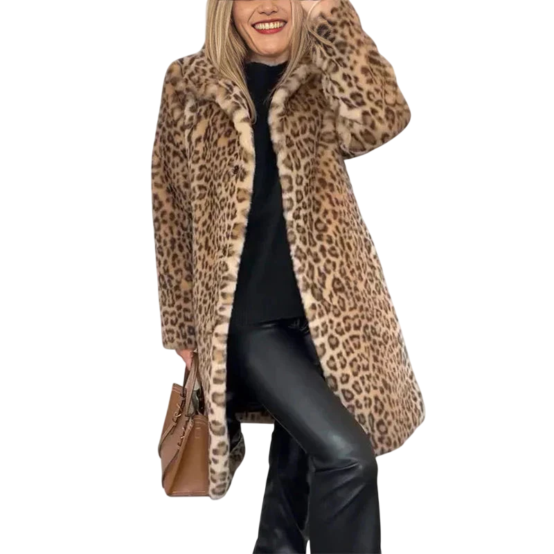 Susana - Manteau mi-long à imprimé léopard