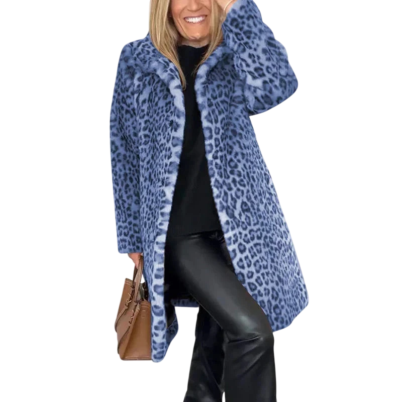 Susana - Manteau mi-long à imprimé léopard