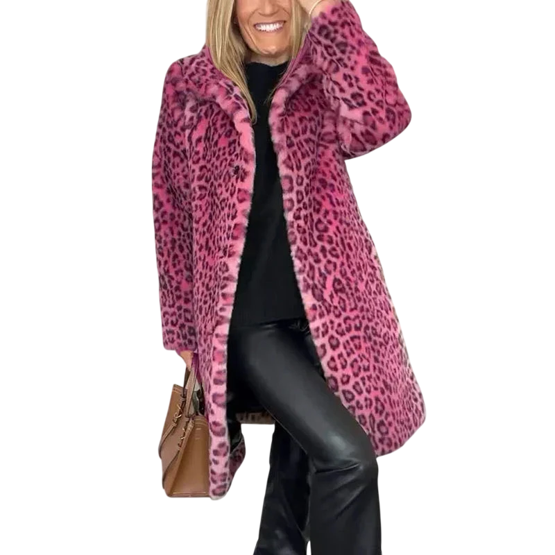 Susana - Manteau mi-long à imprimé léopard
