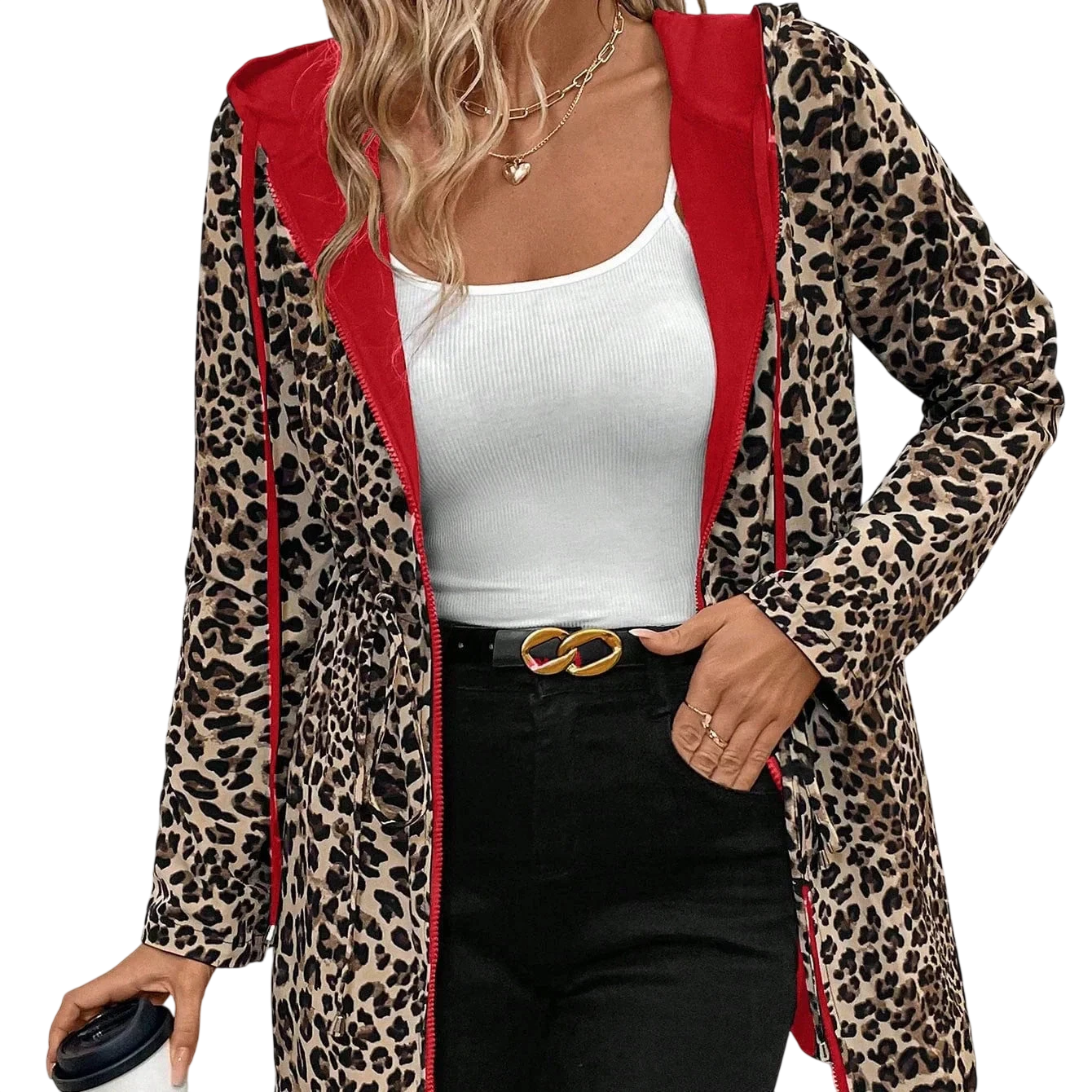 Brenda - Veste réversible avec fermeture éclair et capuche réglable