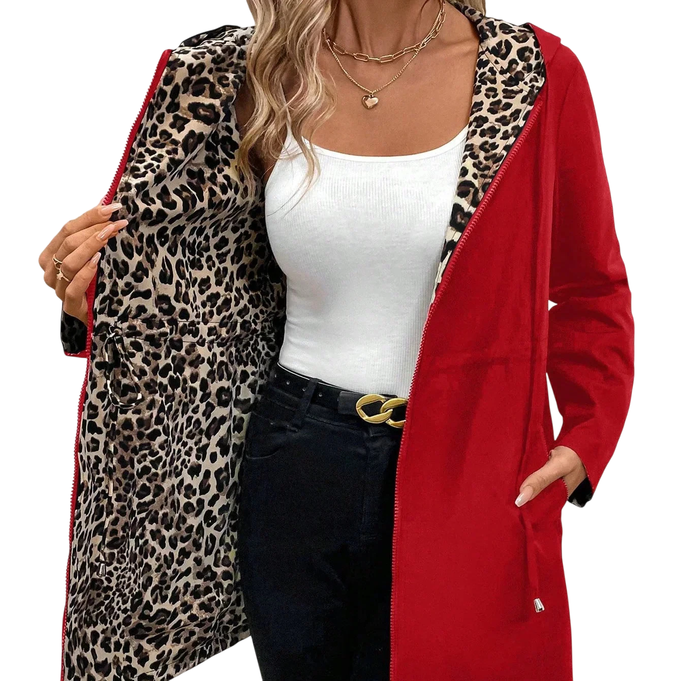 Brenda - Veste réversible avec fermeture éclair et capuche réglable
