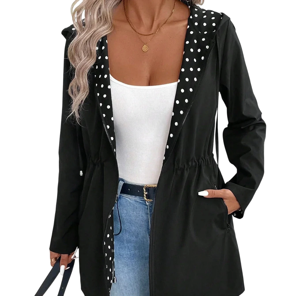 Brenda - Veste réversible avec fermeture éclair et capuche réglable