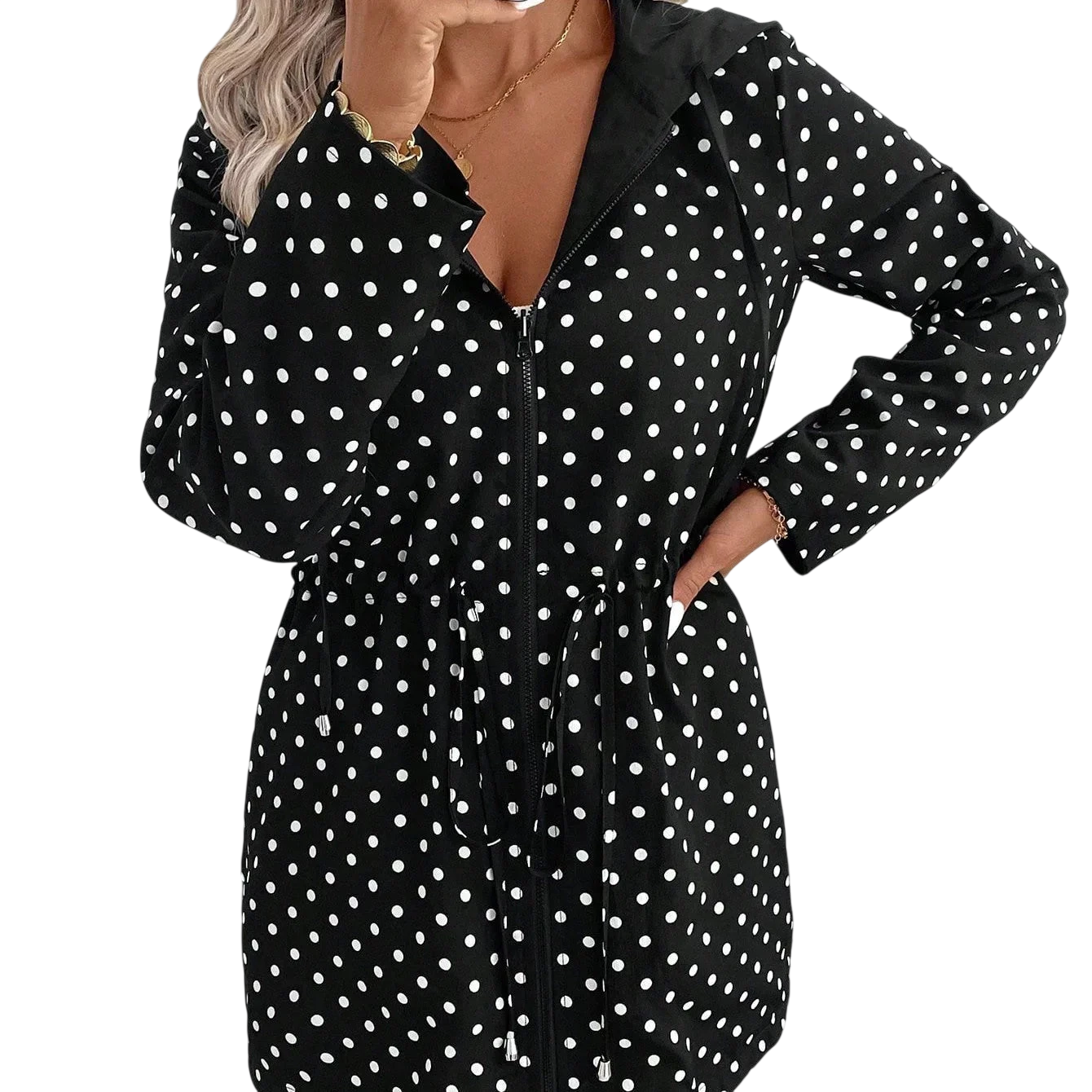 Brenda - Veste réversible avec fermeture éclair et capuche réglable