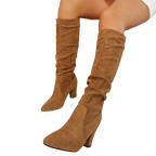 Alejandra - Bottes hautes à talon large au design élégant