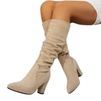 Alejandra - Bottes hautes à talon large au design élégant