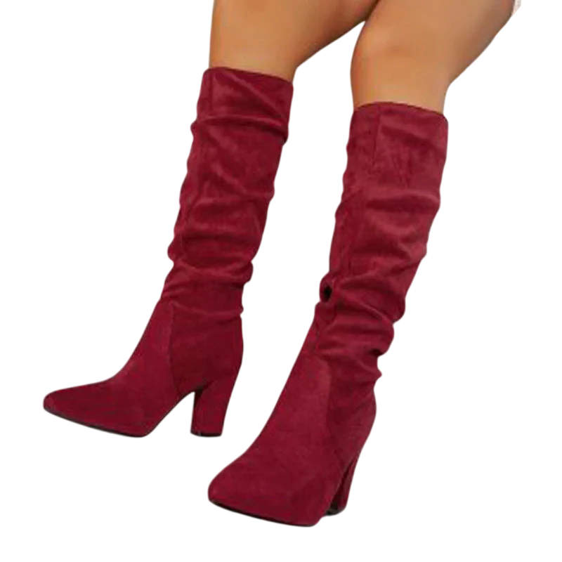Alejandra - Bottes hautes à talon large au design élégant