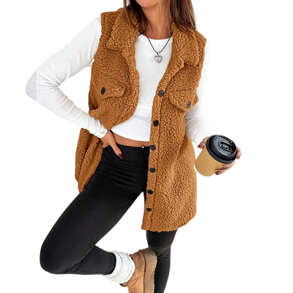 Mónica – Long Plush Vest