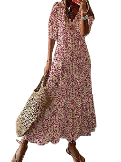 Fallon - Robe bohème coupe ventre plat