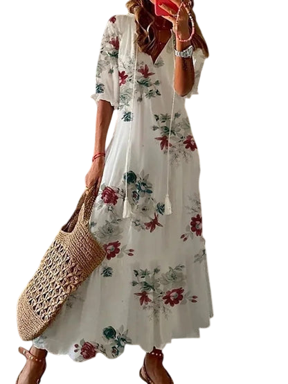 Fallon - Robe bohème coupe ventre plat