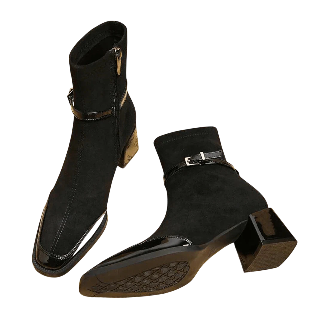 Valeria – Bottines en suède à boucle moderne