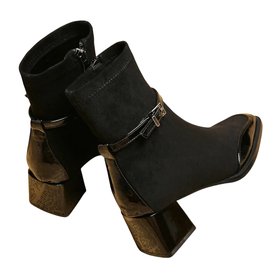 Valeria – Bottines en suède à boucle moderne