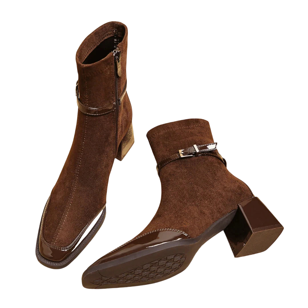 Valeria – Bottines en suède à boucle moderne