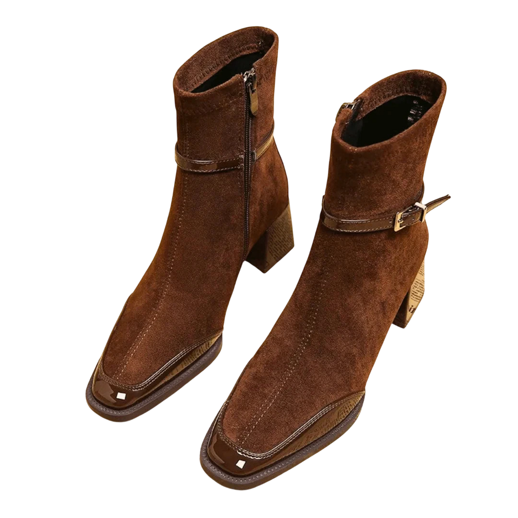 Valeria – Bottines en suède à boucle moderne