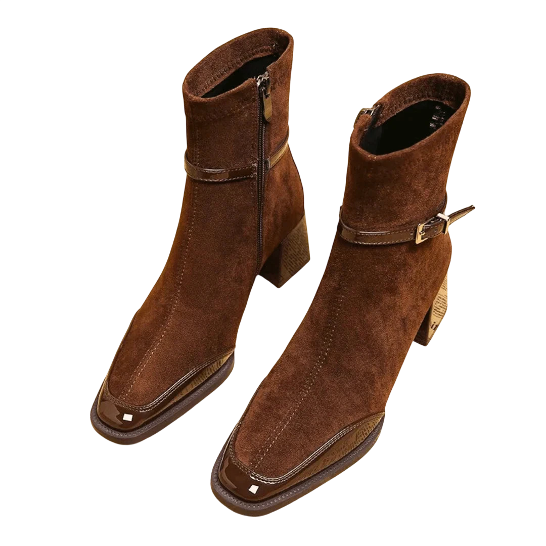 Valeria – Bottines en suède à boucle moderne