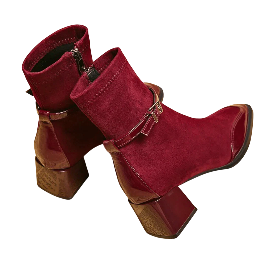 Valeria – Bottines en suède à boucle moderne