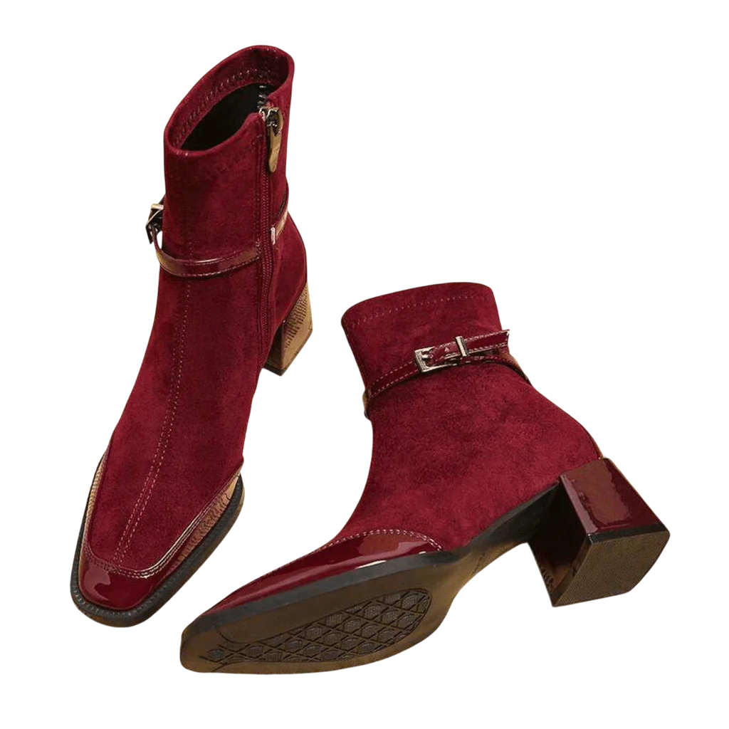 Valeria – Bottines en suède à boucle moderne