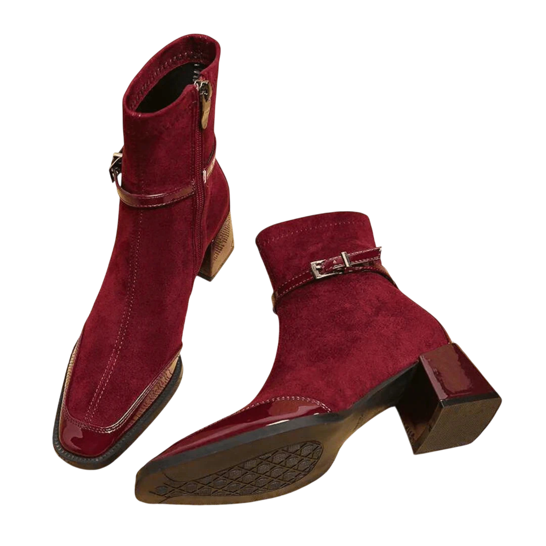 Valeria – Bottines en suède à boucle moderne