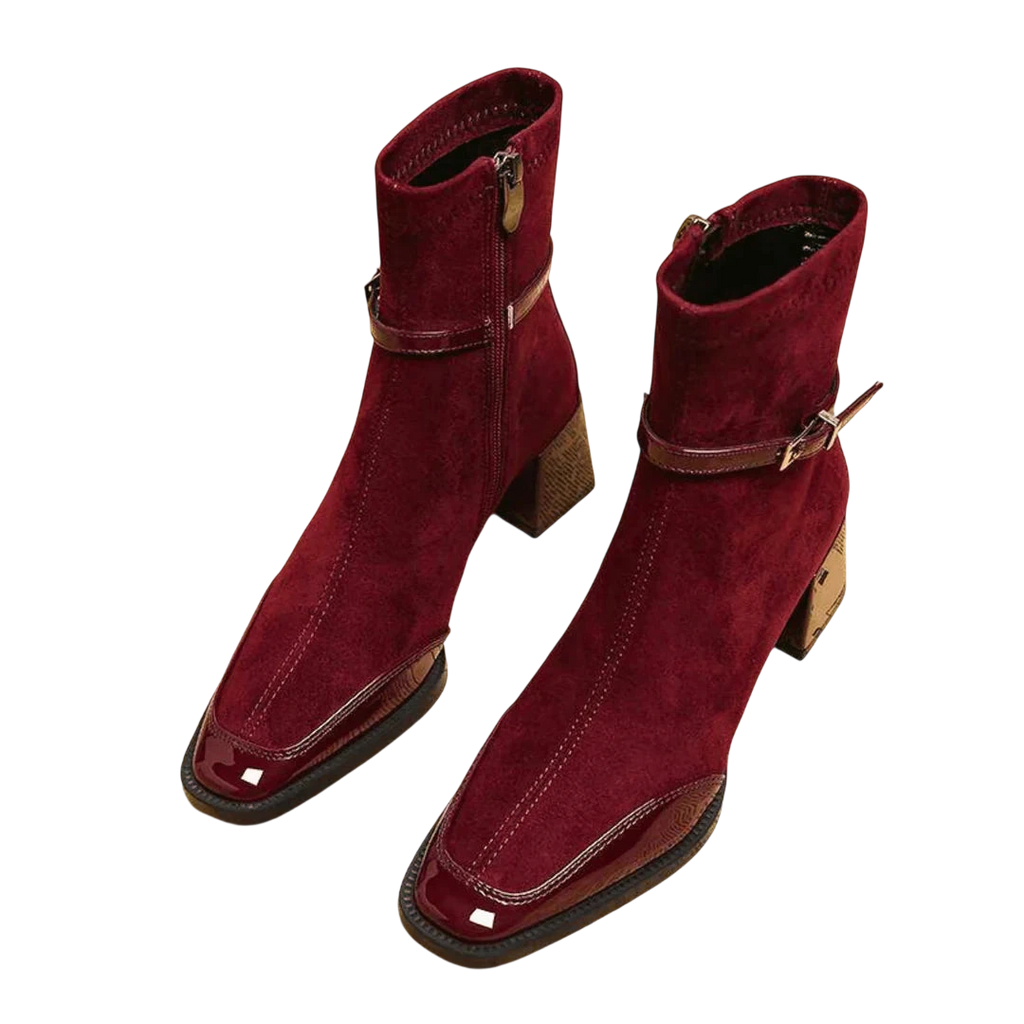 Valeria – Bottines en suède à boucle moderne