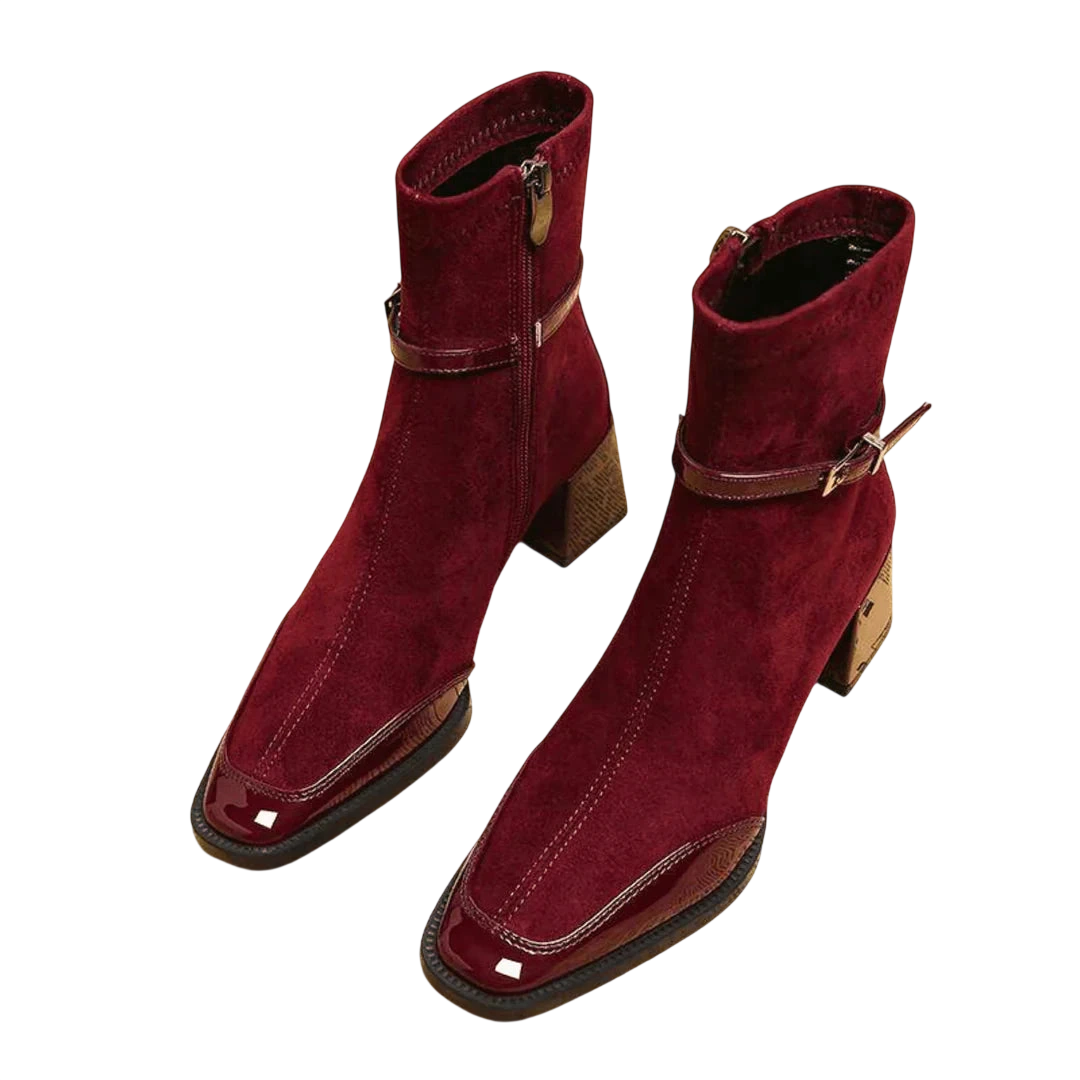 Valeria – Bottines en suède à boucle moderne