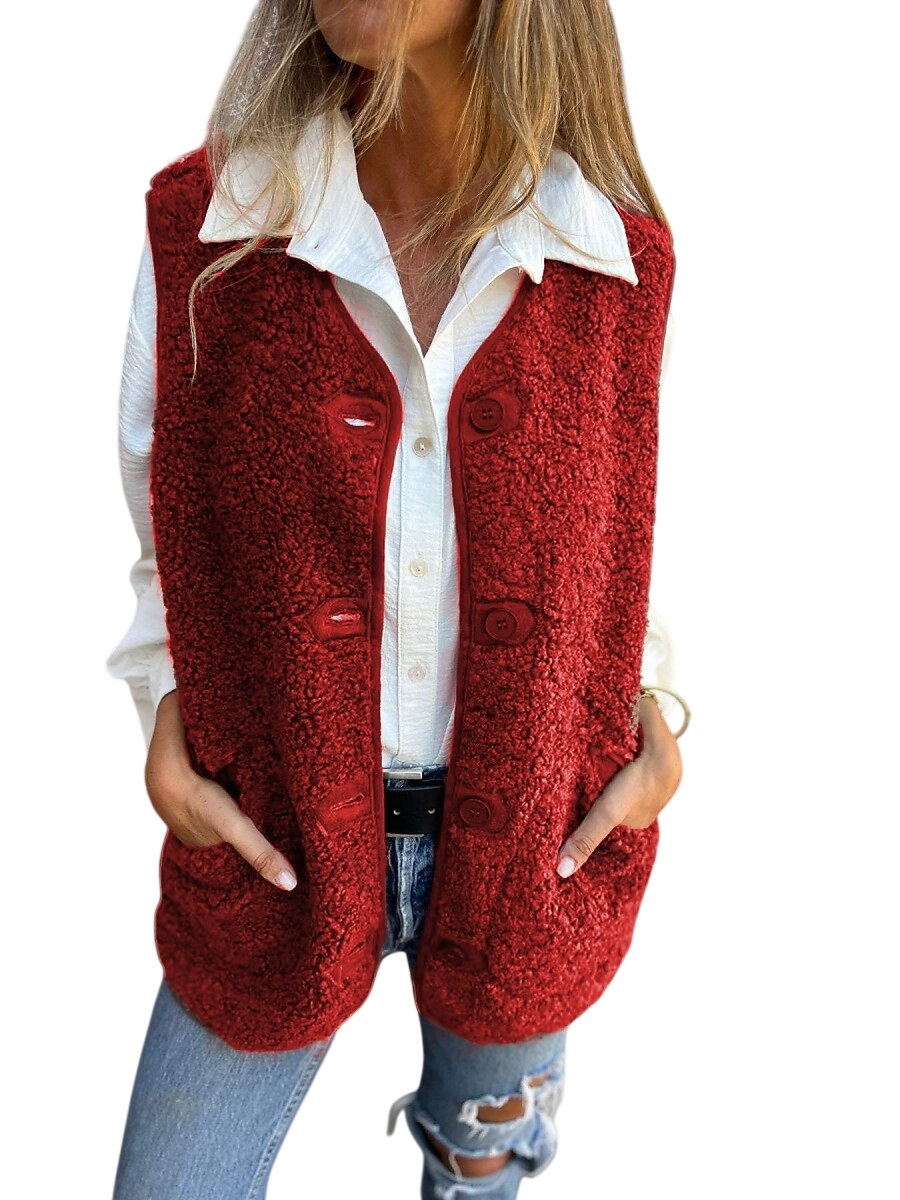 Eva - Polaire boutonnée avec poches latérales